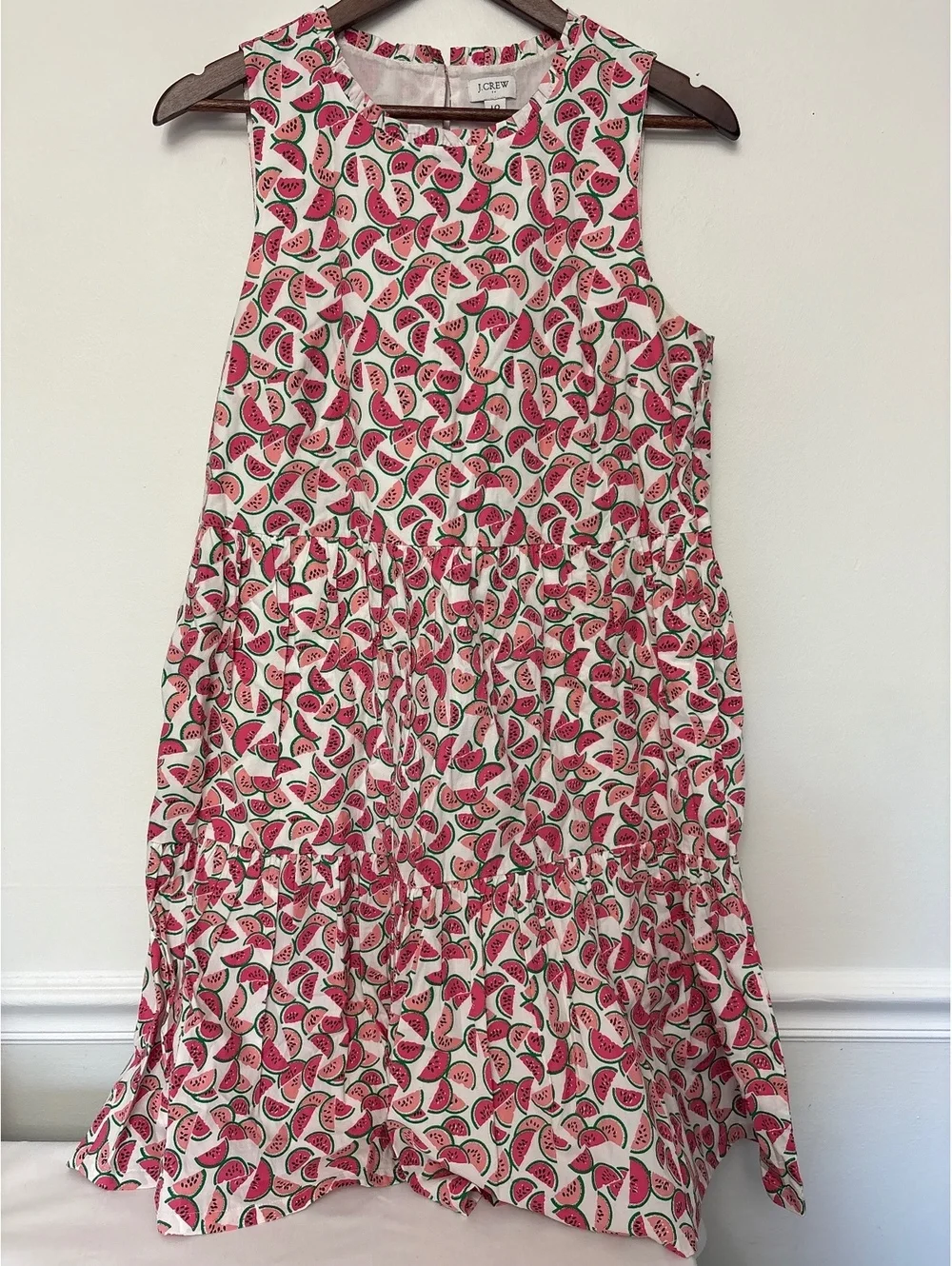 J.Crew Watermelon Print Sleeveless Dress Size 10 Cotton Blend